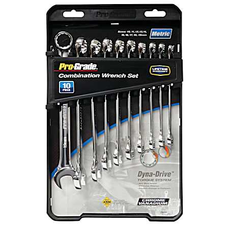 10 Pc Metric Combination Wrench Set