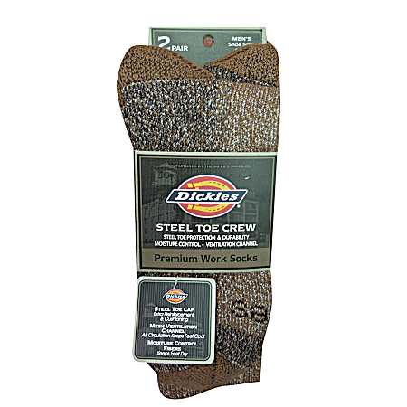 Men's Duck Steel Toe Protector Crew Socks - 2 Pk