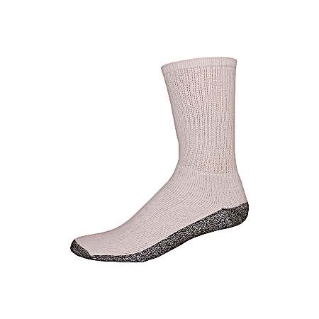 Men's Stain Resister White Crew Socks - 6 Pk