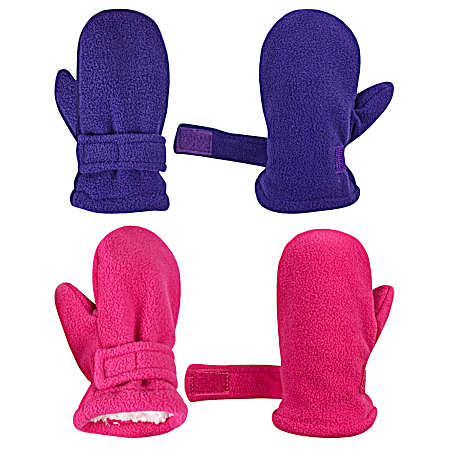 Toddler's Sherpa Lined Fleece Mittens - Assorted