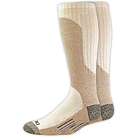 Men's Steel Toe Shin Protector White Crew Socks - 2 Pk