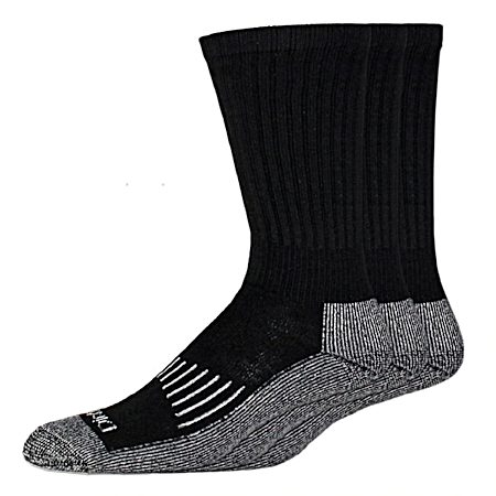 Men's Industrial Heavyweight Black Crew Socks - 3 Pk