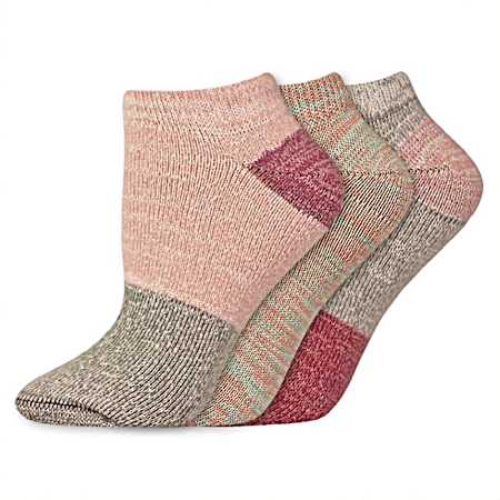 Women's Pink Soft Marl No Show Socks - 3 Pk