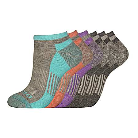 Women's Dri-Tech Light Grey No Show Socks - 6 Pk