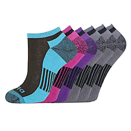 Women's Dri-Tech Black No Show Socks - 6 Pk