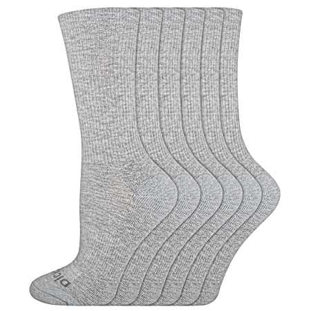 Women's Dri-Tech Comfort White Crew Socks - 6 Pk