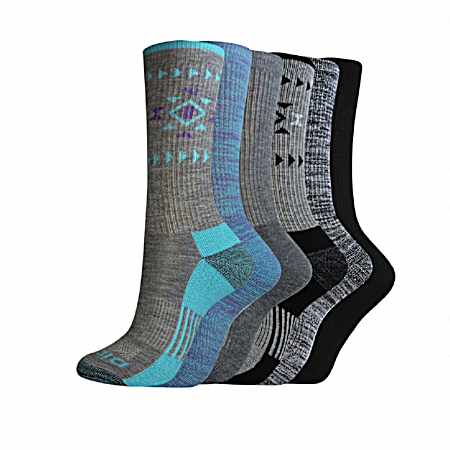 Women's Dri-Tech Fashion Aztec Crew Socks - 6 Pk