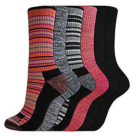 Women's Dri-Tech Stripe/Solid Crew Socks - 6 Pk