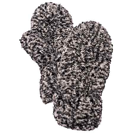 Women's Frosted Black Sherpa Mittens