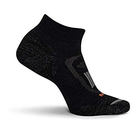 Women's Black Zoned Cushioned Hiker Quarter Socks