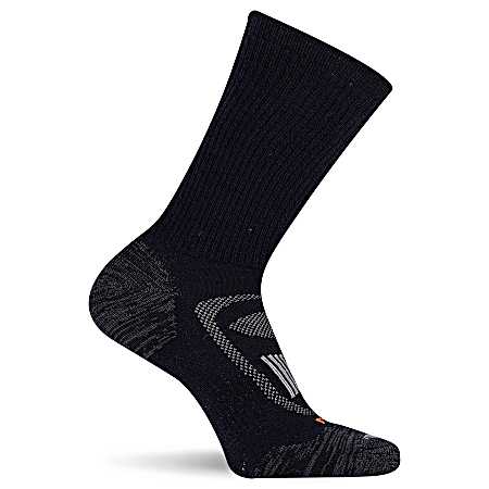 Women's Zoned Black Hiker Crew Socks
