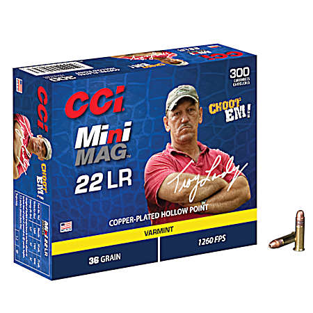 .22 LR Mini-Mag 36 Grain HP Cartridges - 300 Rounds