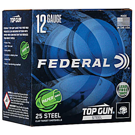 12 Gauge Top Gun Steel Paper Wad 2-3/4'' 7.5 Shot Shotshells - 25 Rounds