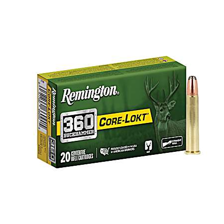 .360 Buckhammer Core-Lokt 200 Grain SP Rifle Cartridges - 20 Rounds