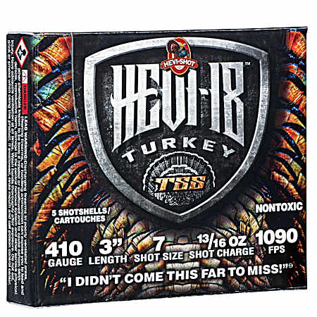 .410 Gauge Hevi-18 TSS Turkey Shotshells - 5 Rounds