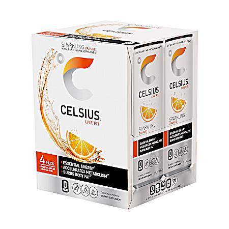 12 Oz Sparkling Orange Energy Drink - 4 Pk