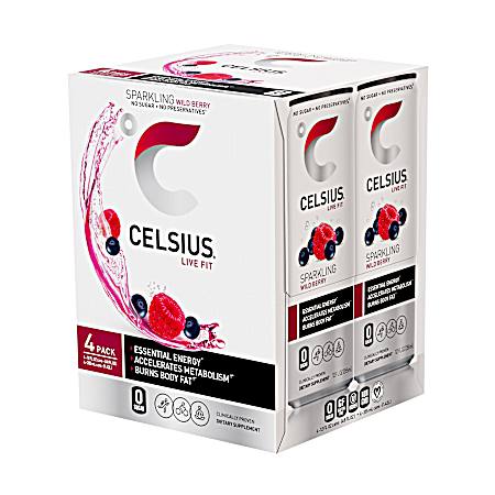 12 Oz Sparkling Wild Berry Energy Drink - 4 Pk
