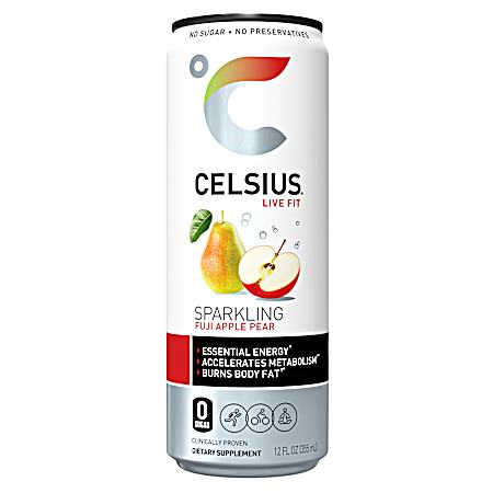 12 oz Sparkling Fuji Apple Pear Energy Drink