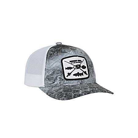 Men's Mossy Oak Cloudbank-White Fishing Scout Patch Logo Cap