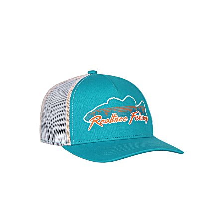 Men's Teal/White Fishing Screen Print Logo Cap