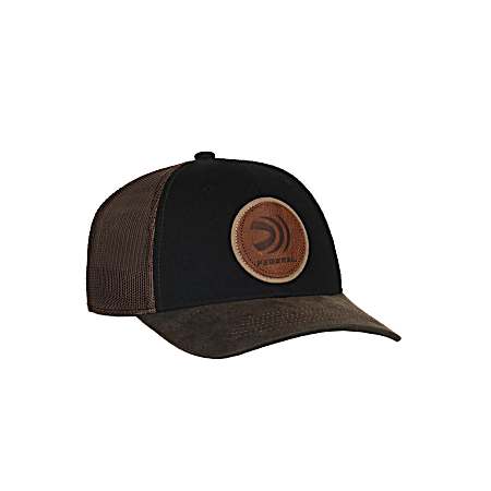 Men's Black/Brown Round Patch Logo Cap