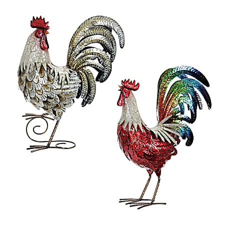 Metal Rooster Statue - Assorted