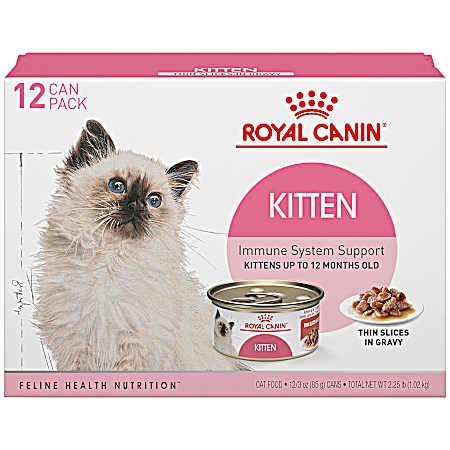Kitten Immune System Support Thin Slices in Gravy Wet Cat Food Multipack - 12 pk