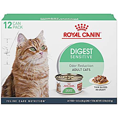 Adult Sensitive Digestion Thin Slices in Gravy Wet Cat Food Multipack - 12 pk