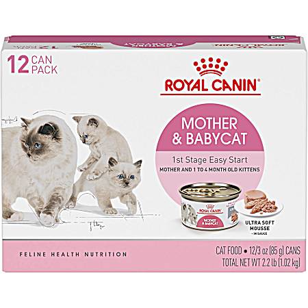 Mother & Babycat Ultra Soft Mousse in Sauce Wet Cat Food Multipack - 12 pk