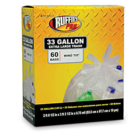 33 Gal. Extra Large Trash Bags - 60 Ct