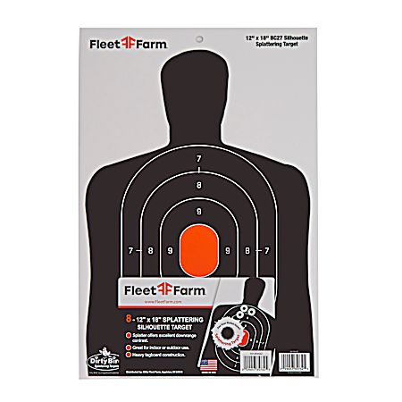12x18 Splattering Silhouette Target - 8 Pk