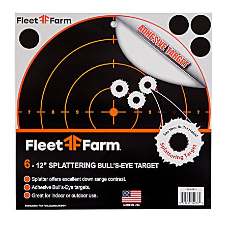 12 in Splattering Bull's-Eye Adhesive Target - 6 Pk