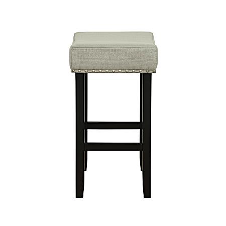 Black Natural Linen Counter Stool