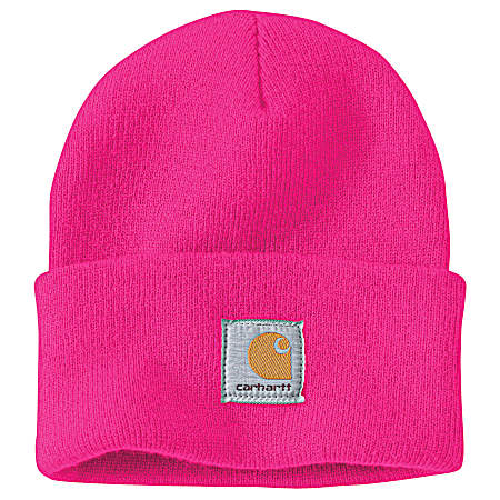 Women's Pink Glow Knit Cuffed Beanie