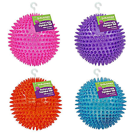 4.5 in Extra Large Spikey Squeaker Ball Dog Toy - Assorted