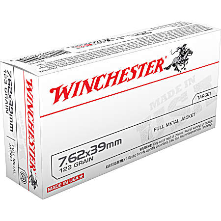 7.62 x 39mm USA 123 Grain FMJ Target Cartridges - 20 Rounds