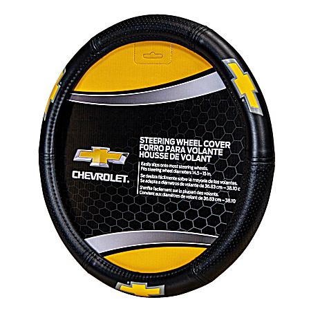 Elite Series Speed Grip Black Steering Wheel Cover w/ Chevrolet Logo