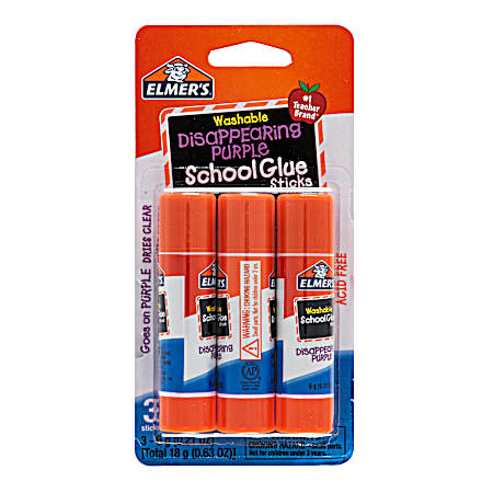 Disappearing Purple School Glue Stick - 3 Pk