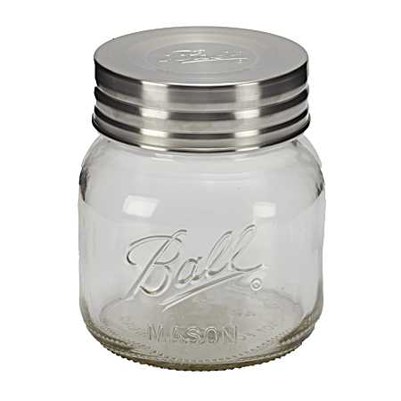 Half Gallon Clear Super Wide Mouth Glass Canning Jar w/ Lid