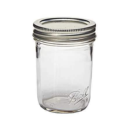 Half Pint Smooth Sided Regular Mouth Jars - 12 Pk