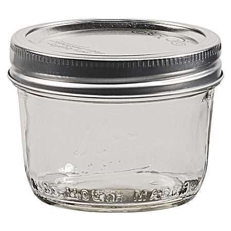 Half Pint Clear Wide Mouth Glass Mason Jars - 12 Pk