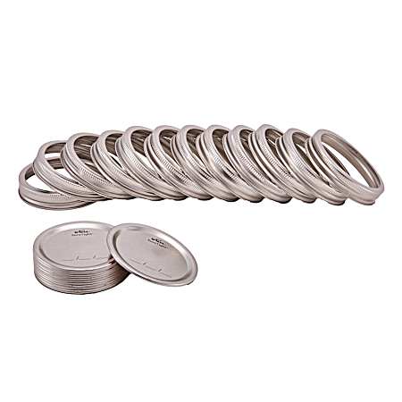 Wide Mouth Mason Jar Lids & Bands - 12 Pk
