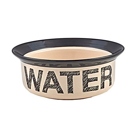 8 In Pooch Basics Ceramic Pet Water Bowl