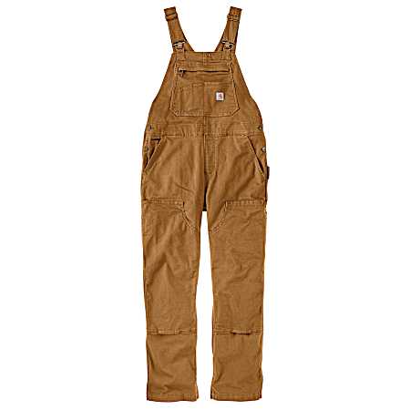 Women's Rugged Flex Brown Canvas Bib Overalls