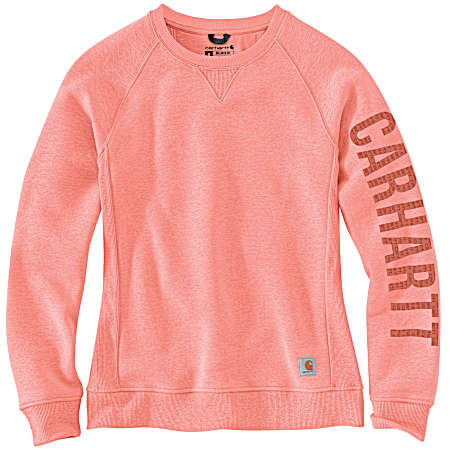 Women's Relaxed Fit Midweight Block Logo Sleeve Sweatshirt