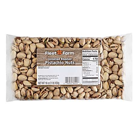 16 oz Unsalted Roasted Pistachio Nuts