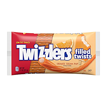 11 oz Filled Twists Orange Cream Pop Candy