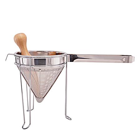 Stainless Steel Chinois w/ Stand & Pestle Set