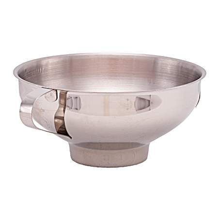 Stainless Steel Wide Mouth Funnel w/ Silicone Strainer