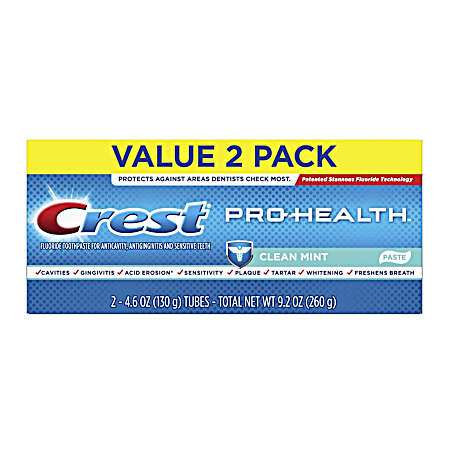 Pro-Health 4.6 oz Clean Mint Toothpaste Twin Pack